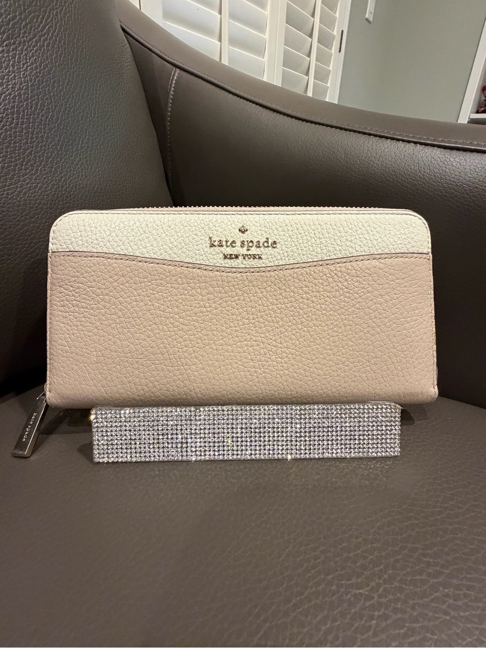 kate spade Two-Tone Tan & Cream Continental Wallet